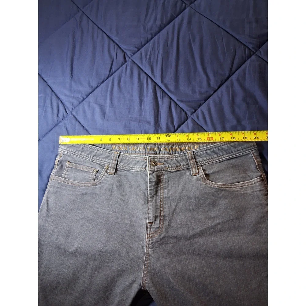 Prana Mens Slim Fit Gray Denim Jeans Raw Hem 40x32 (Measures 40x29.5)
